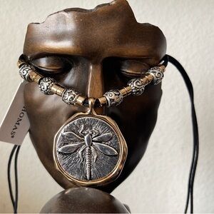 Necklace Dragonfly Silver ajustable gold/silver pendant,  by St Thomas New.